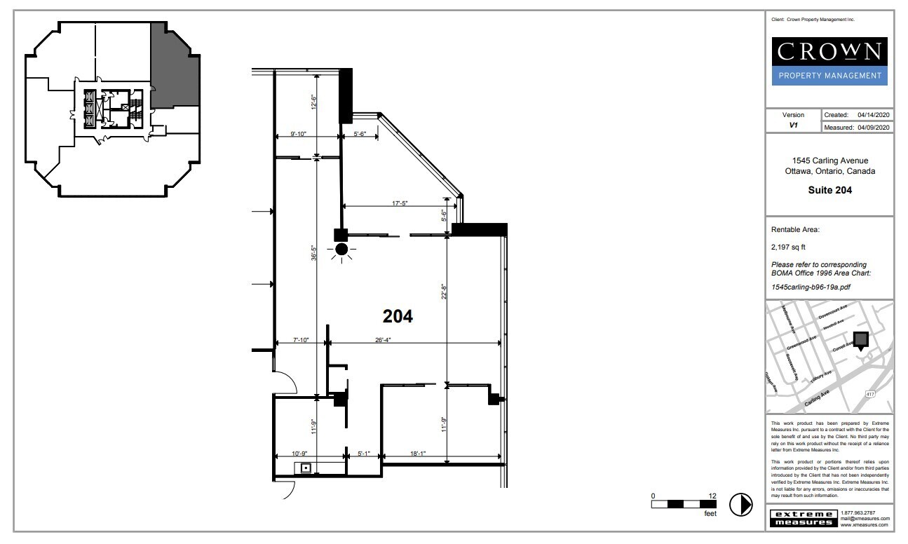 1545 Carling Ave, Ottawa, ON for lease Floor Plan- Image 1 of 1
