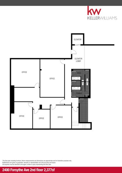 2400 Forsythe Ave, Monroe, LA for lease - Floor Plan - Image 2 of 2