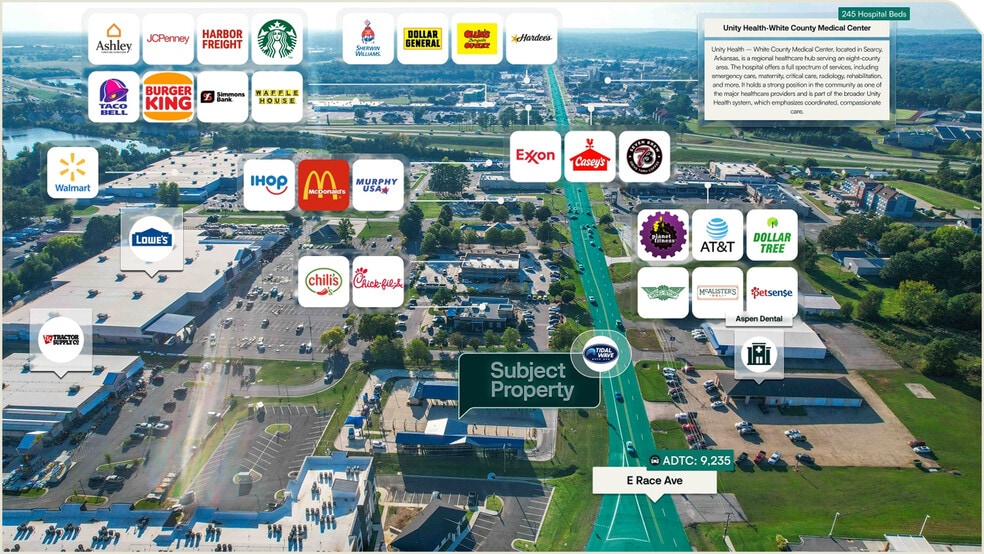 3707 E Race Ave, Searcy, AR for sale - Aerial - Image 2 of 3