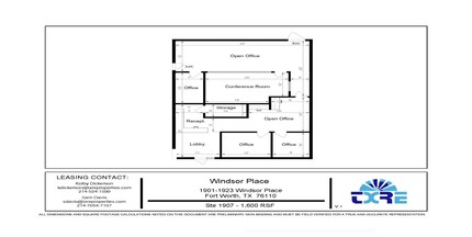 1901-1923 Windsor Pl, Fort Worth, TX for lease Floor Plan- Image 1 of 1