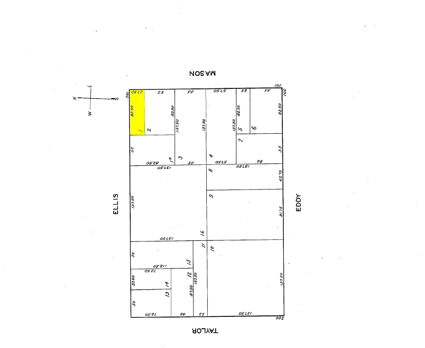 225 Ellis St, San Francisco, CA for sale Plat Map- Image 1 of 1