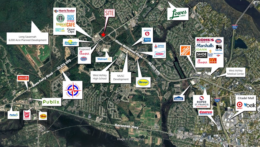 000 West Ashley Cir, Charleston, SC for lease - Aerial - Image 3 of 5