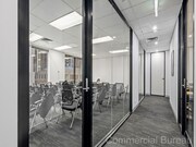Expansive hallway connecting offices
