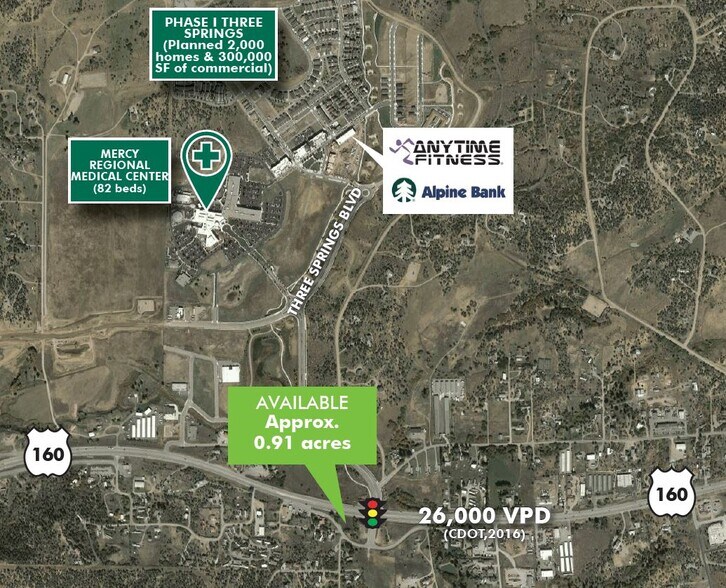 SWC Hwy 160 & Three Springs Blvd, Durango, CO for sale - Building Photo - Image 1 of 1