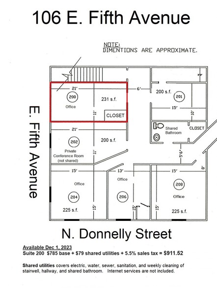 106 E 5th Ave, Mount Dora, FL for lease - Floor Plan - Image 2 of 8