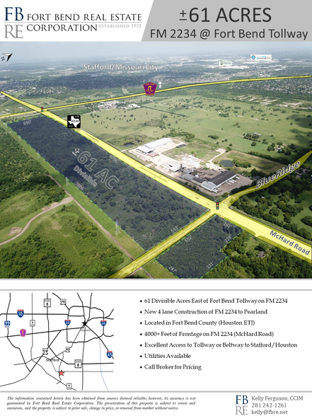 Up To 61.11 Ac Texas Parkway Near Fort Bend Toll Rd, Missouri City, TX for sale - Aerial - Image 1 of 4