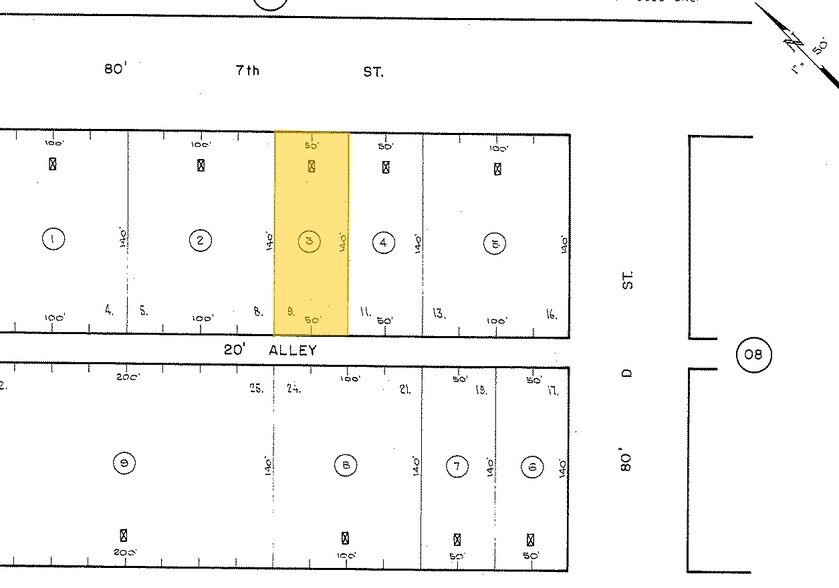 417 7th St, Modesto, CA for lease - Plat Map - Image 3 of 9