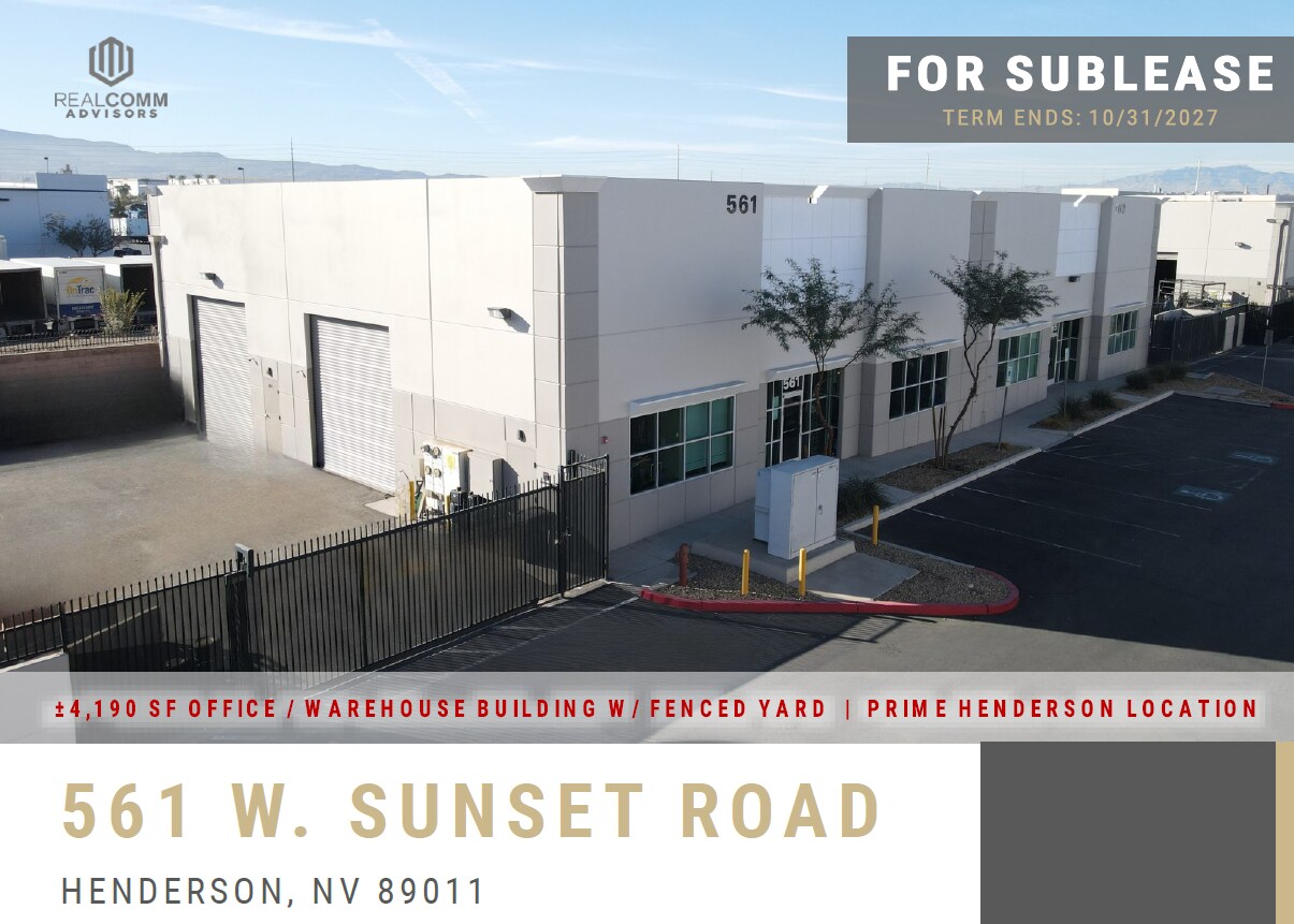 561 W Sunset Rd, Henderson, NV for lease Primary Photo- Image 1 of 5
