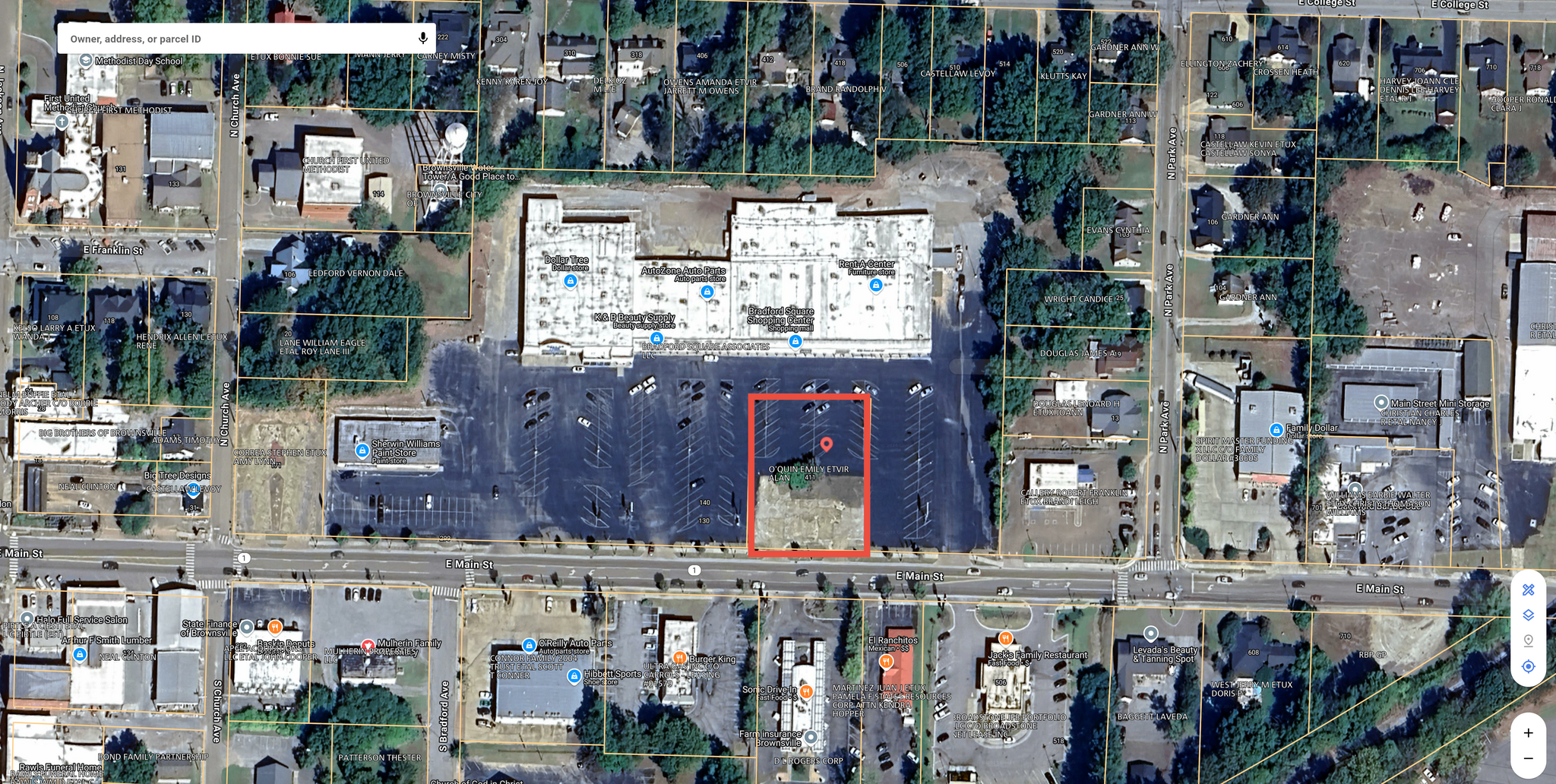 411 Main Street, Brownsville, TN for lease Aerial- Image 1 of 7