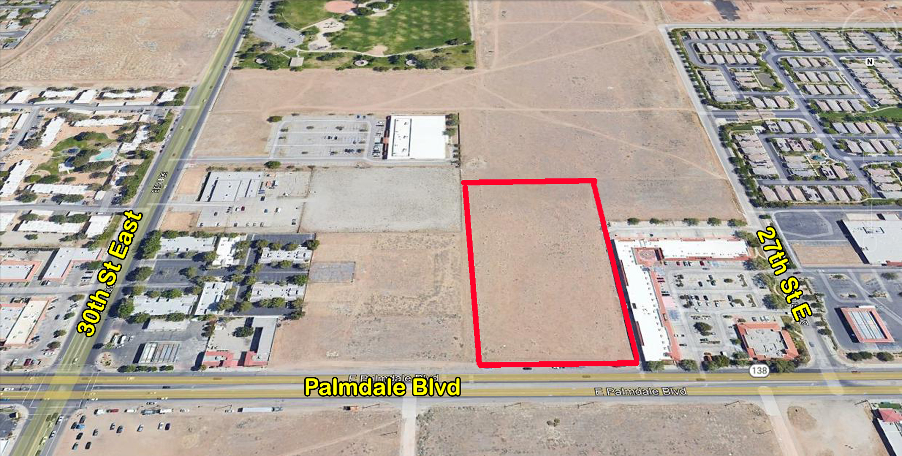 Palmdale Blvd & 27th East st, Palmdale, CA for sale Aerial- Image 1 of 1