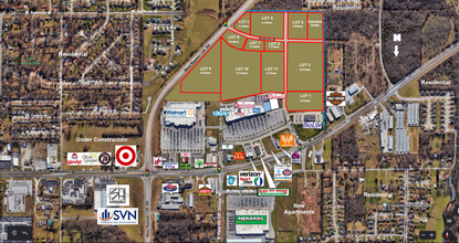 3600 W Sunshine St, Springfield, MO - aerial  map view