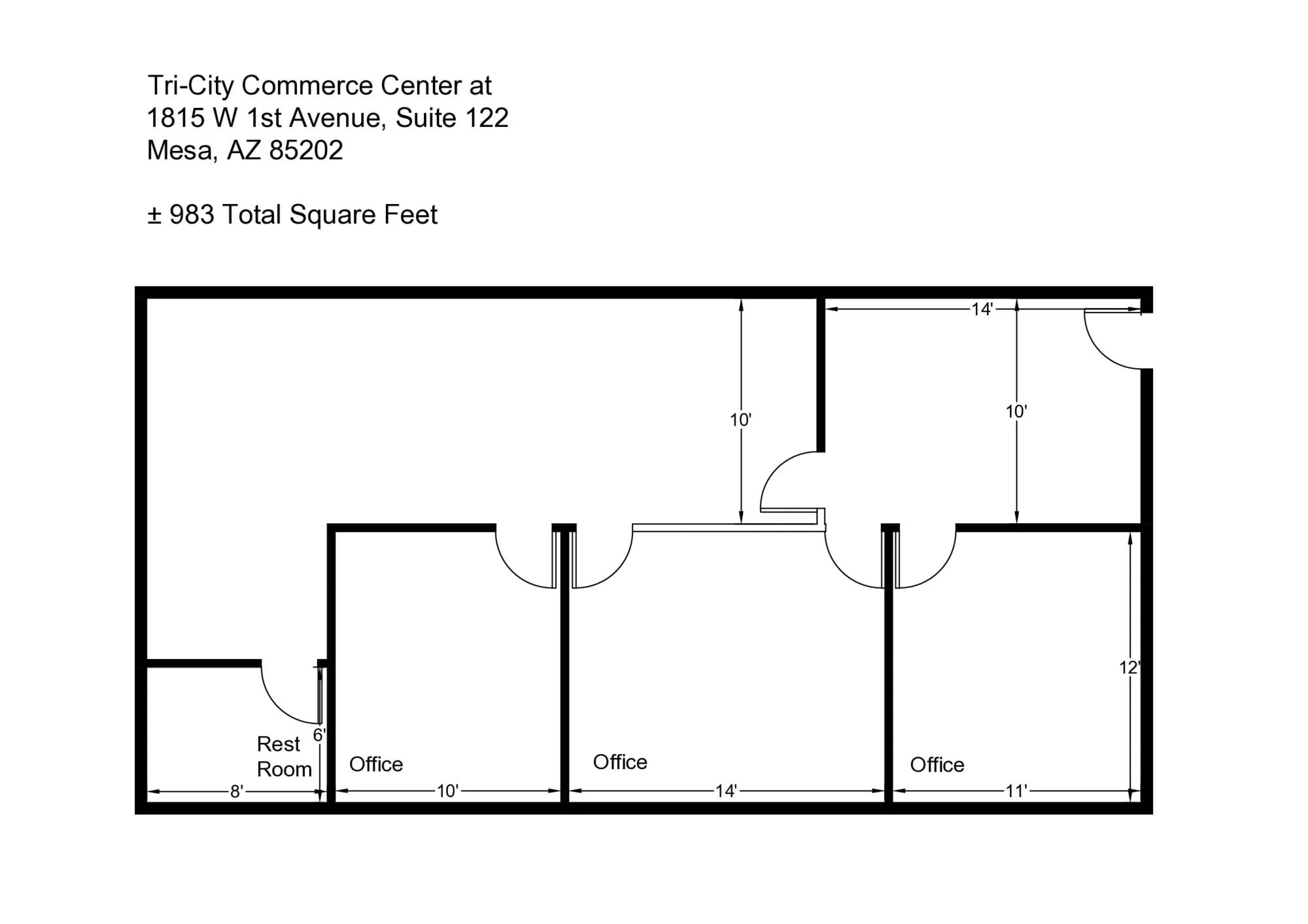 1815 W 1st Ave, Mesa, AZ for lease Floor Plan- Image 1 of 1