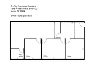 1815 W 1st Ave, Mesa, AZ for lease Floor Plan- Image 1 of 1