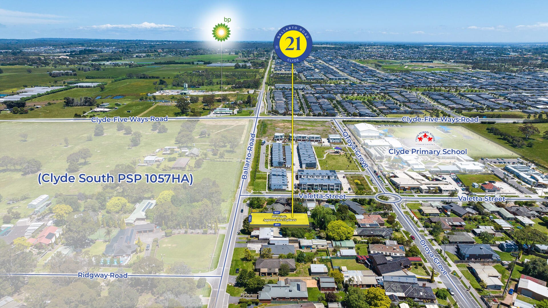 21 Ballarto Rd, Clyde North for lease Aerial- Image 1 of 3