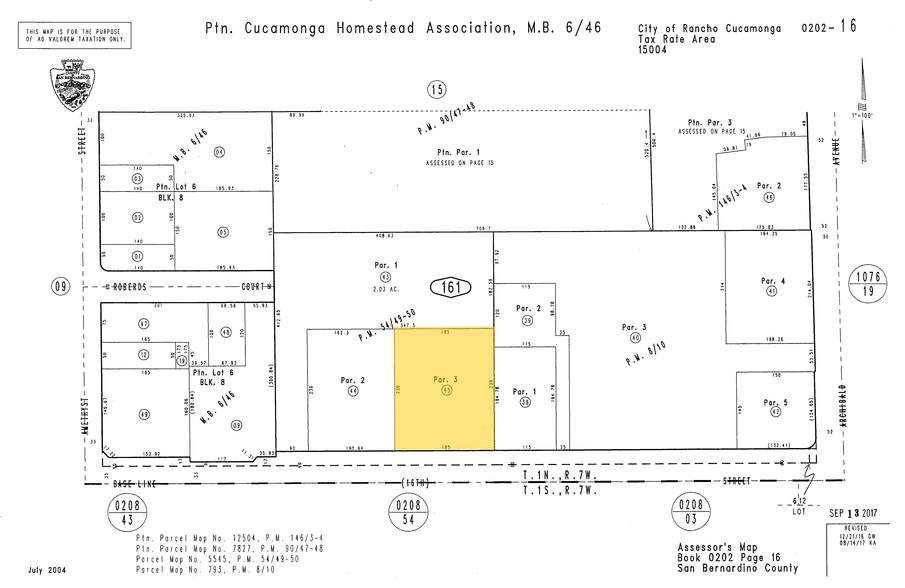 9588 Baseline Rd, Rancho Cucamonga, CA for lease - Plat Map - Image 2 of 6