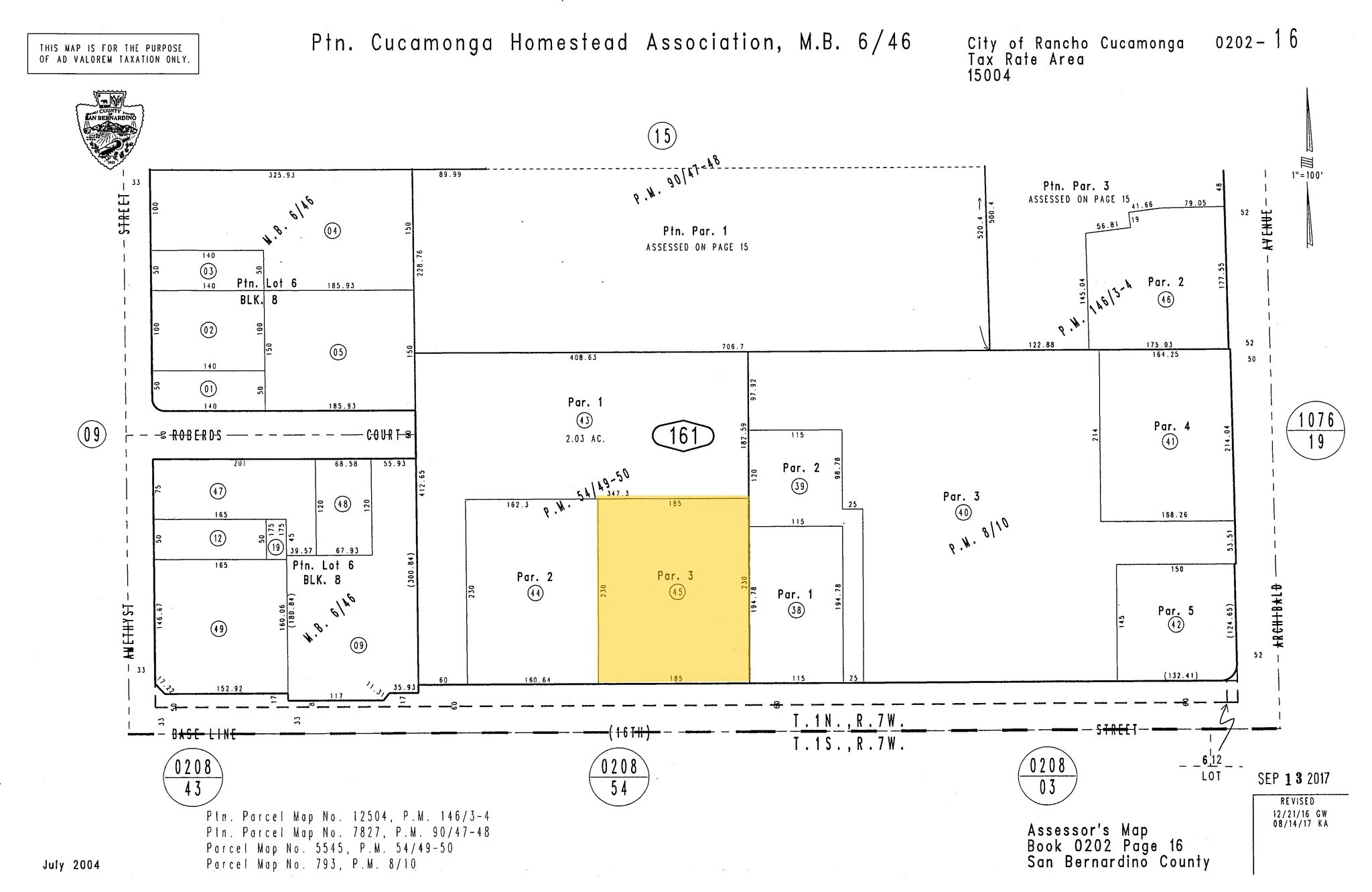 9588 Baseline Rd, Rancho Cucamonga, CA for sale Plat Map- Image 1 of 1