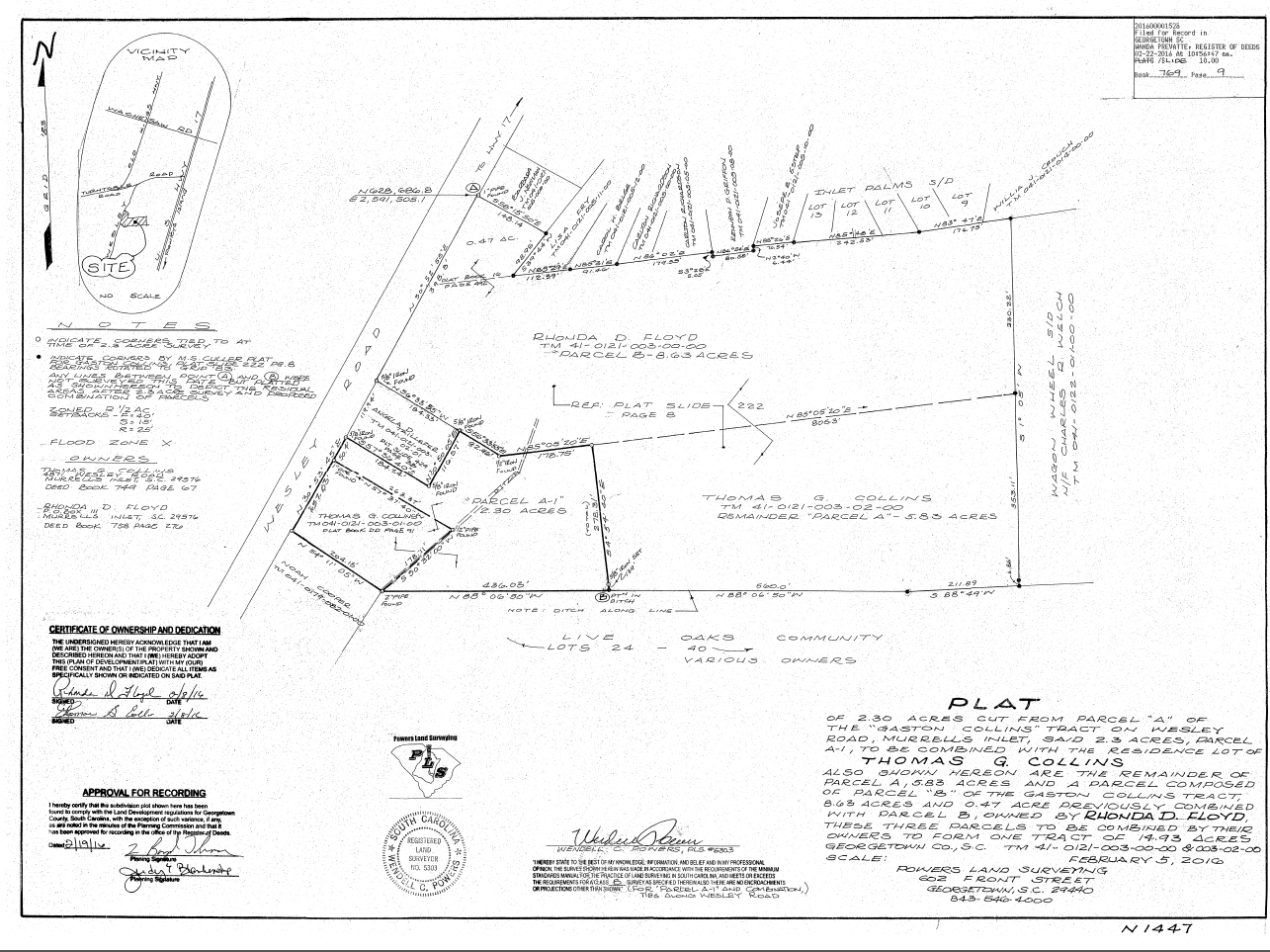 Wesley Rd, Murrells Inlet, SC for sale Plat Map- Image 1 of 1