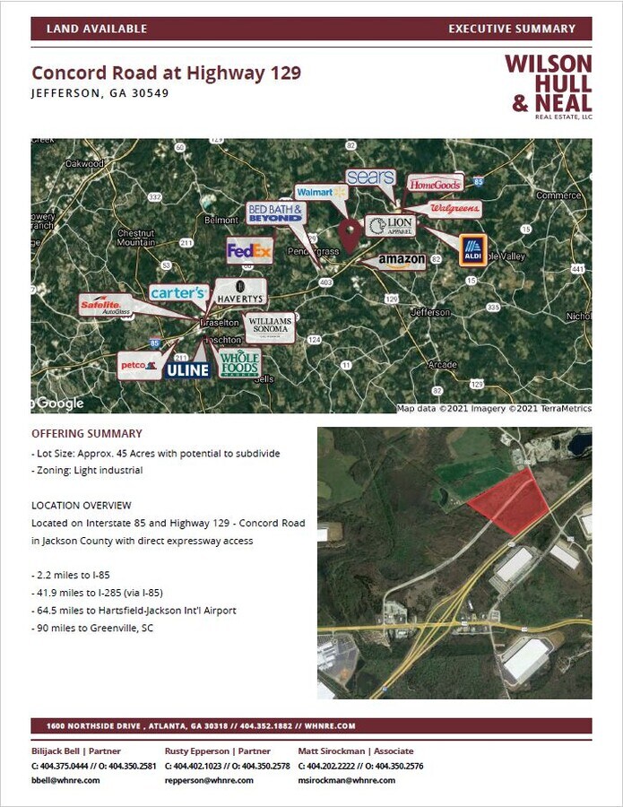 Concord Road, Jefferson, GA 30549 Land for Sale