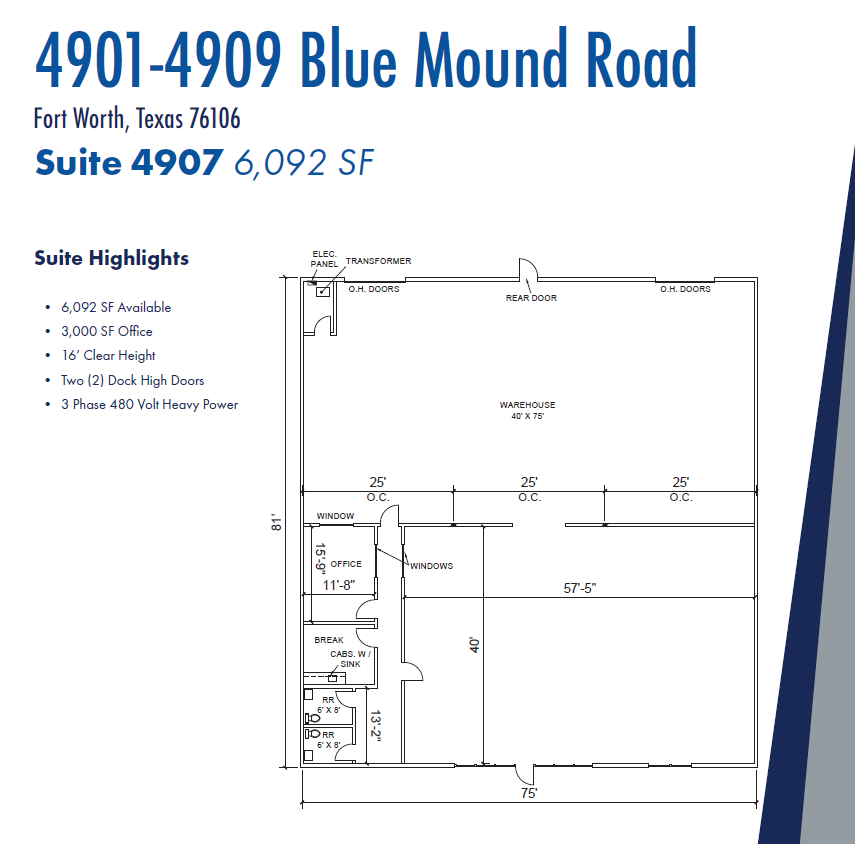 4901-4909 Blue Mound Rd, Fort Worth, TX for lease Floor Plan- Image 1 of 1