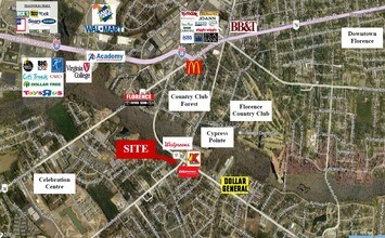 S Cashua Dr & Second Loop Rd, Florence, SC - AERIAL  map view