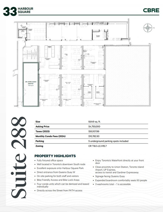 33 Harbour Sq, Toronto, ON M5J 2G2 - Unit 288 -  - Floor Plan - Image 1 of 9