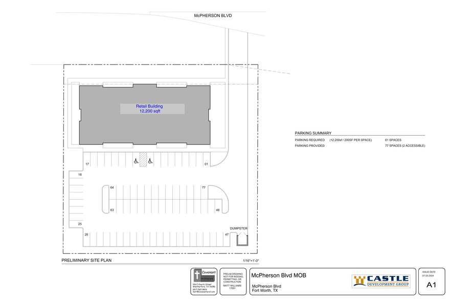 SWQ McPherson Blvd, Fort Worth, TX for lease - Site Plan - Image 1 of 2