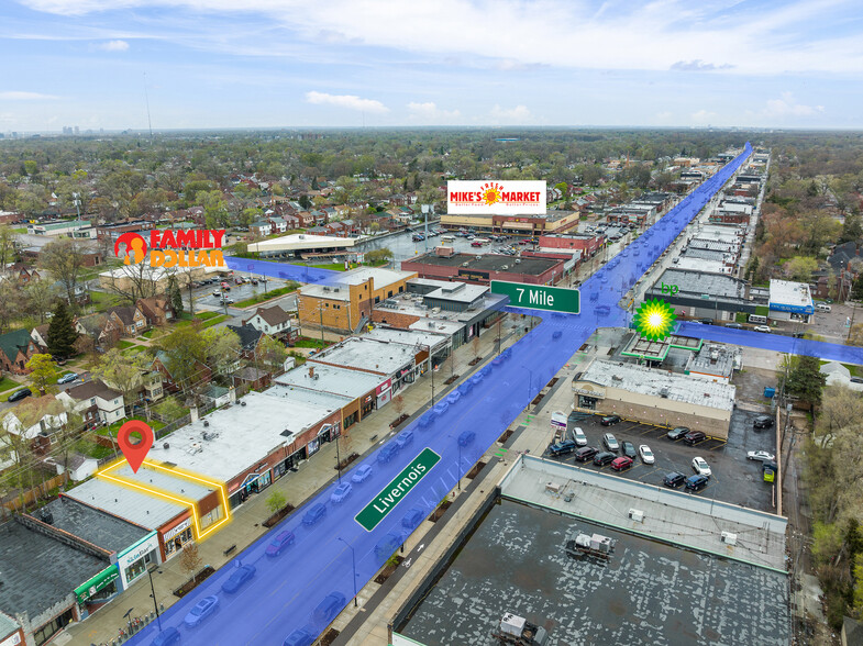 18955-18957 Livernois Ave, Detroit, MI for lease - Aerial - Image 2 of 3