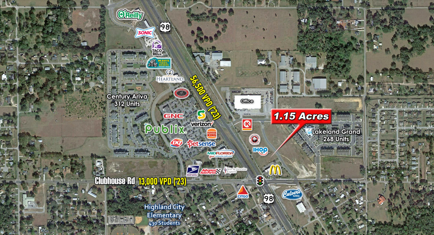 NEQ US 98 & Clubhouse Rd, Lakeland, FL for lease Aerial- Image 1 of 4