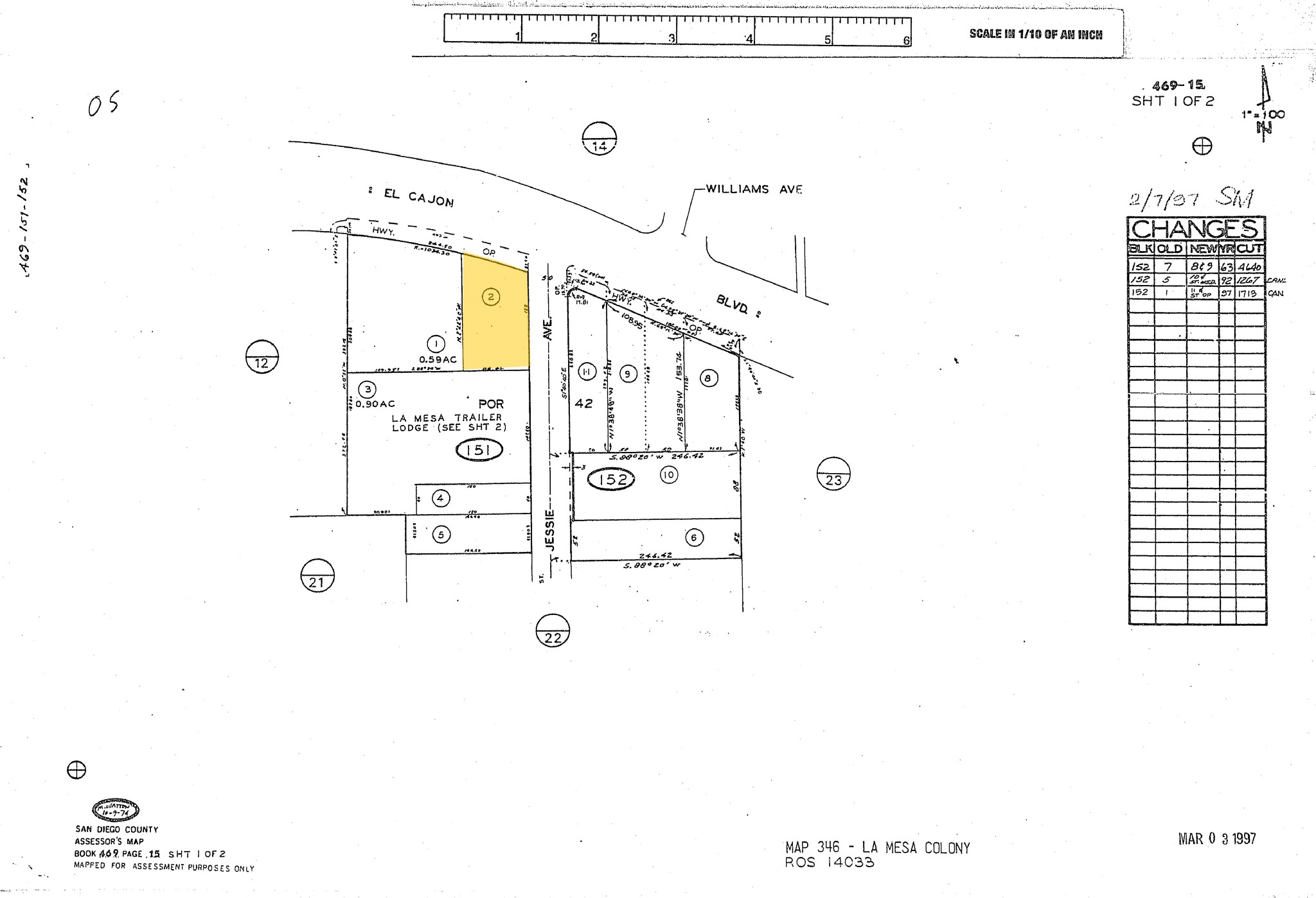 7393 El Cajon Blvd, La Mesa, CA for sale Plat Map- Image 1 of 1