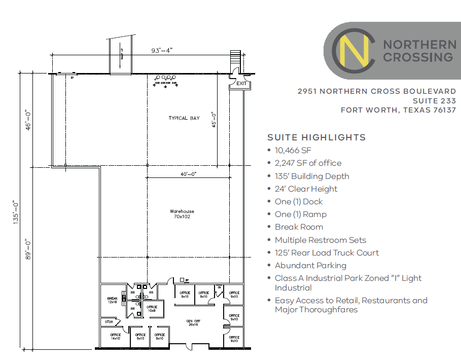 2951 Northern Cross Blvd, Fort Worth, TX for lease Floor Plan- Image 1 of 1