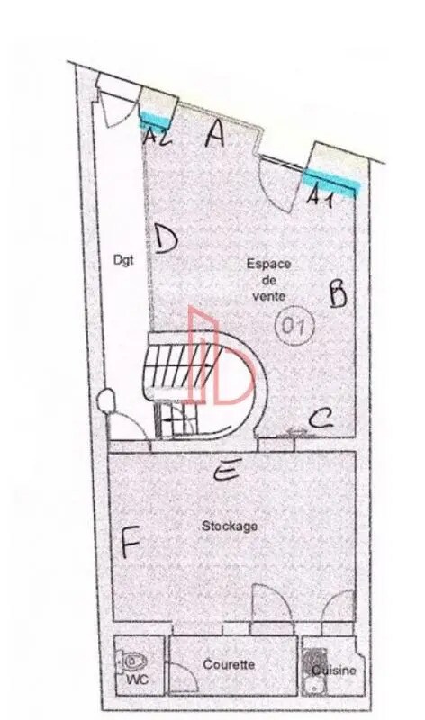 Office in Bordeaux for lease Floor Plan- Image 1 of 2