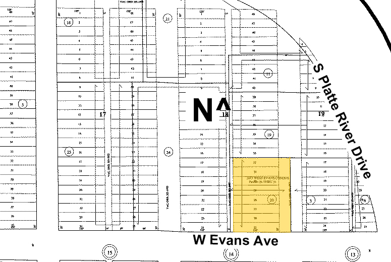 1015 W Evans Ave, Denver, CO for sale - Plat Map - Image 2 of 3