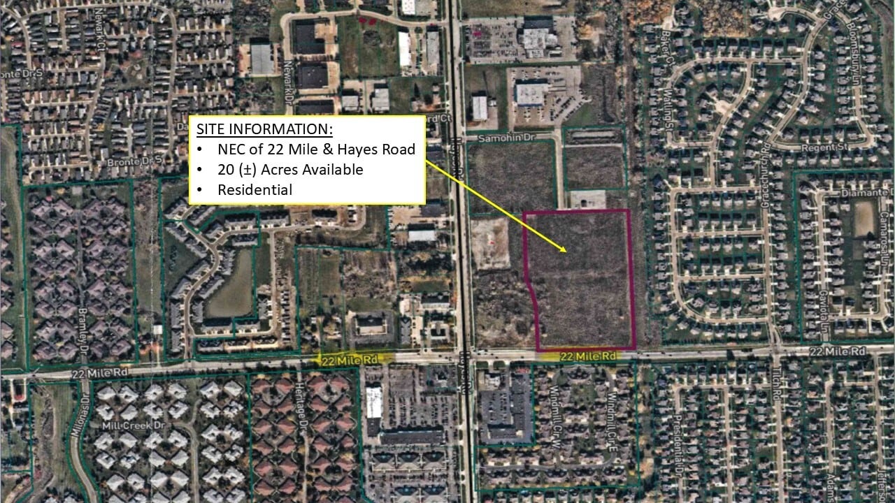 22 Mile and Hayes Residential, Macomb Township, MI for sale Aerial- Image 1 of 3