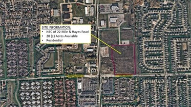 22 Mile and Hayes Residential, Macomb Township, MI - AERIAL map view - Image1