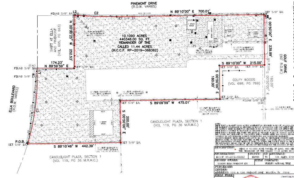 1285 Pinemont Dr, Houston, TX for sale - Plat Map - Image 2 of 4