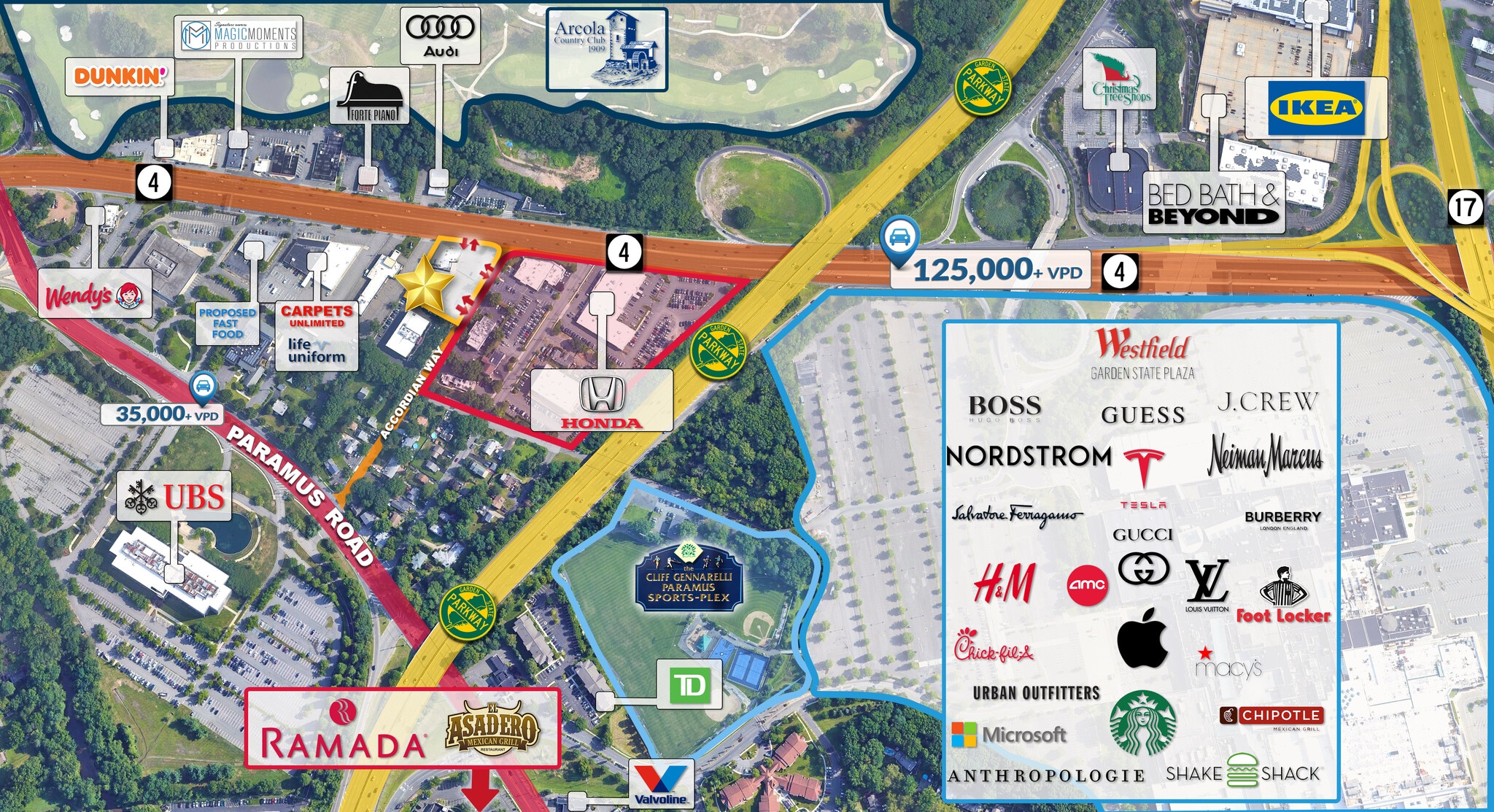 144 W State Route 4, Paramus, NJ 07652 Retail for Lease