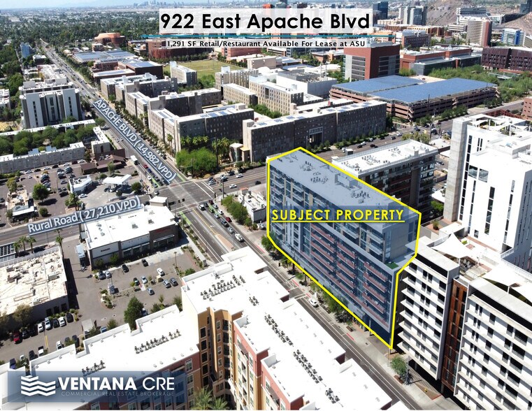 922 E Apache Blvd, Tempe, AZ for lease - Aerial - Image 2 of 7