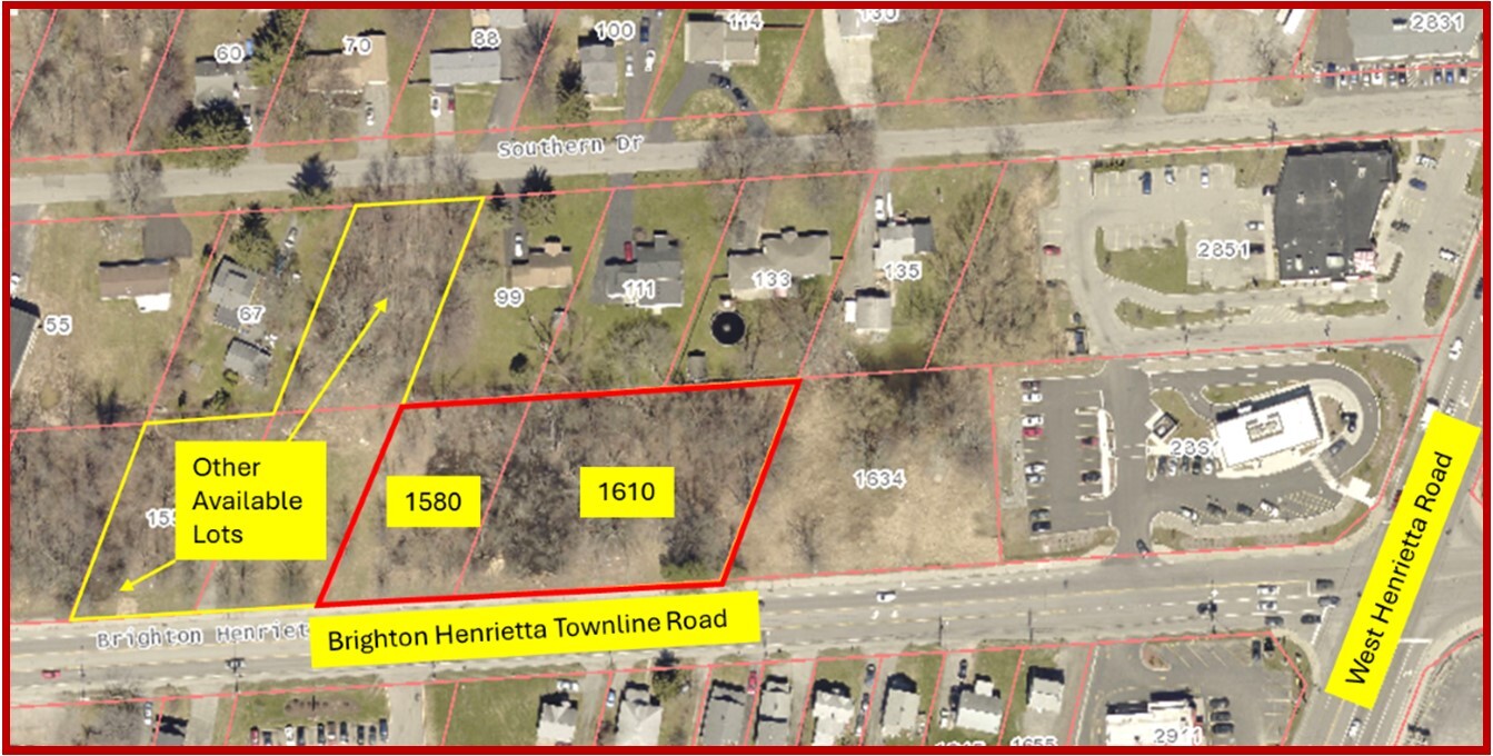 1580-1610 Brighton Henrietta Town Line Rd, Rochester, NY for sale Aerial- Image 1 of 2