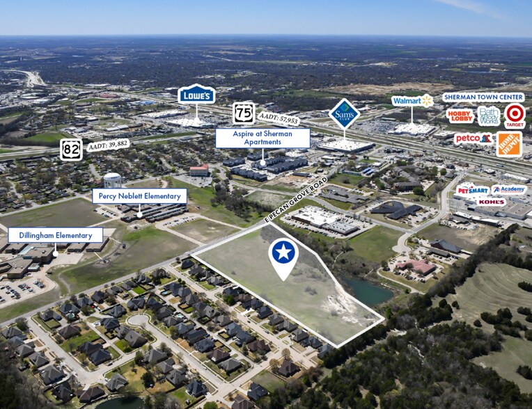 NEQ of Calais Street, Sherman, TX for sale - Aerial - Image 1 of 3