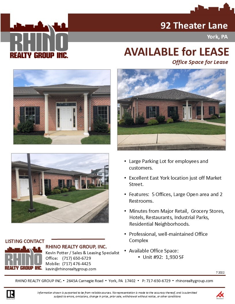 92-96 Theater Ln, York, PA for lease Building Photo- Image 1 of 1