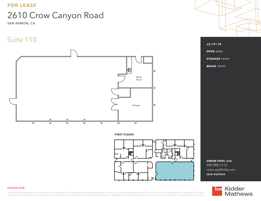 2610 Crow Canyon Rd, San Ramon, CA for lease Floor Plan- Image 1 of 1