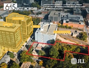615 W Morgan St, Raleigh, NC - Aerial map view