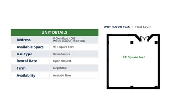 8 Glen Rd, West Lebanon, NH for lease Floor Plan- Image 1 of 1