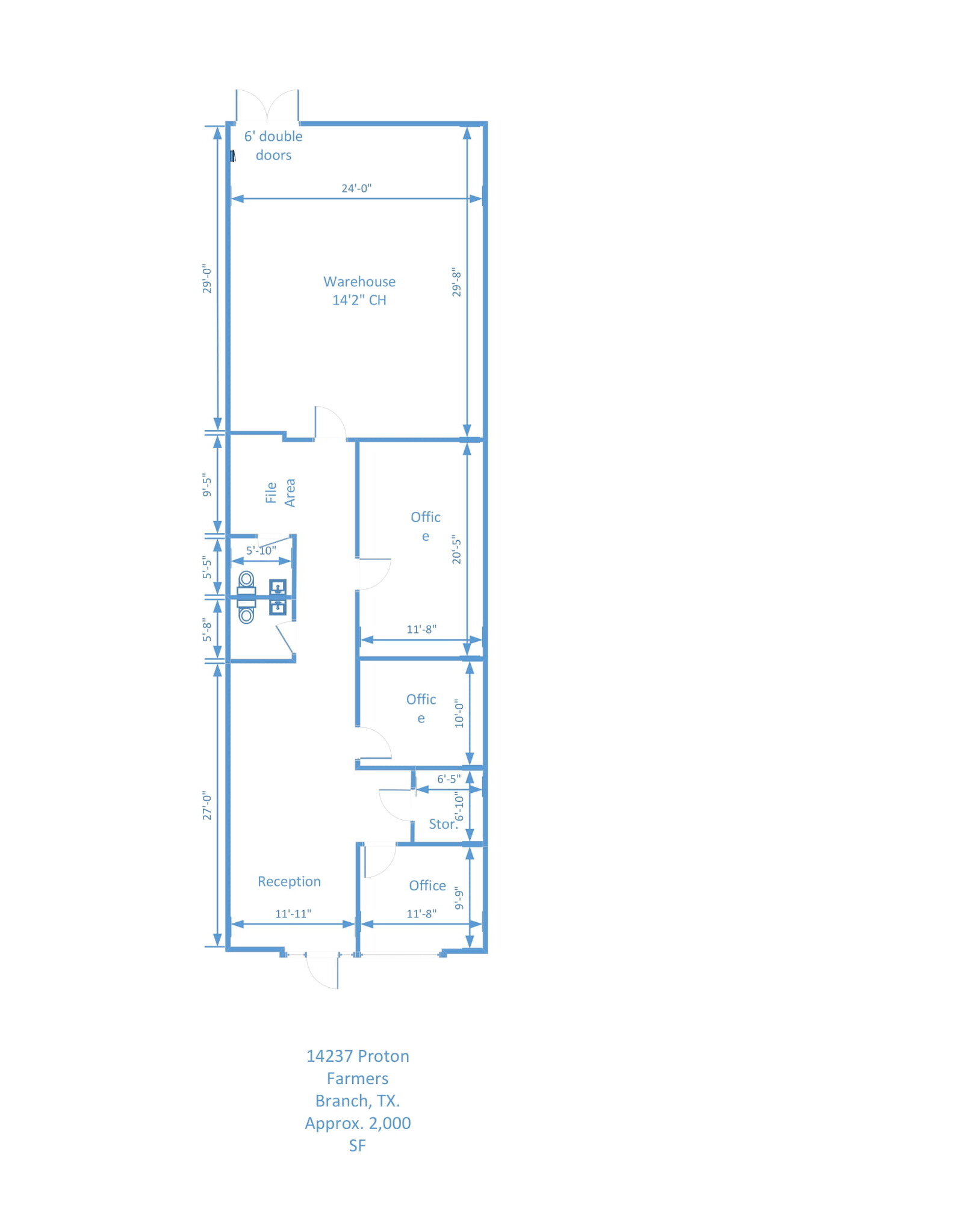 14233-14237 Proton Rd, Dallas, TX for lease Floor Plan- Image 1 of 1