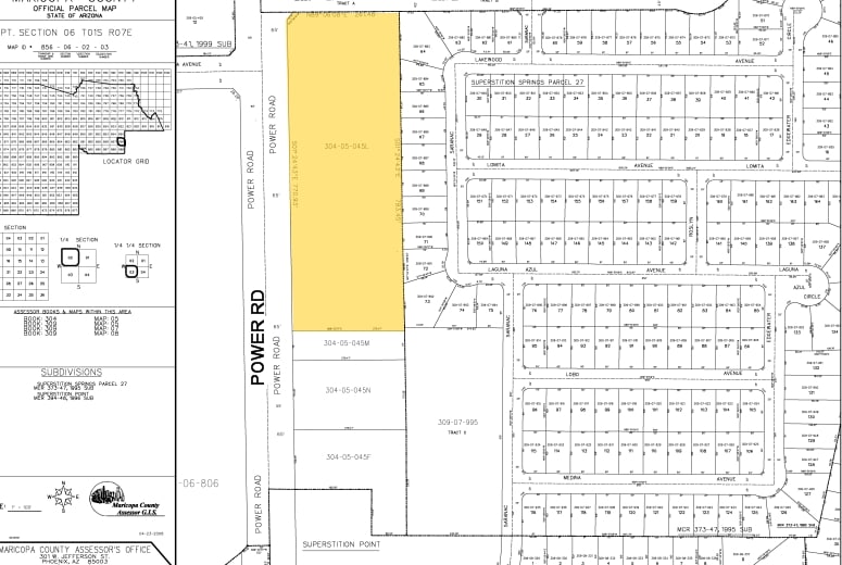 2235 S Power Rd, Mesa, AZ for lease - Plat Map - Image 2 of 9