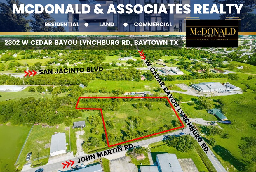 2302 W Cedar Bayou Lynchburg Rd, Baytown, TX for sale - Aerial - Image 1 of 5