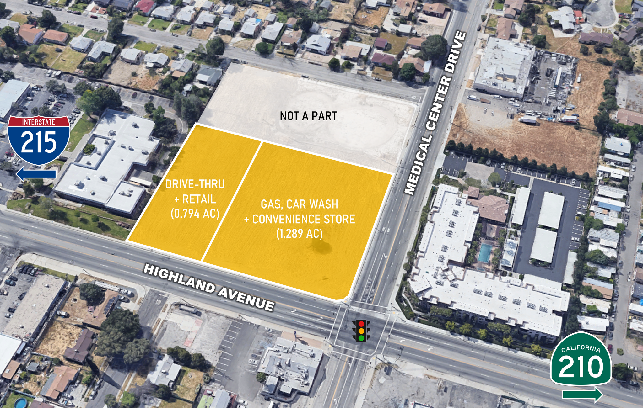 SEC Highland Ave, San Bernardino, CA for sale Aerial- Image 1 of 5