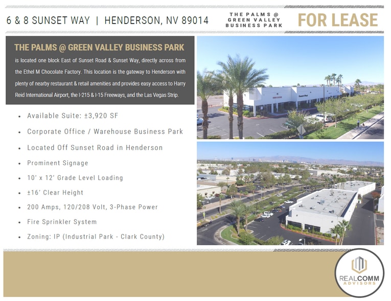8 Sunset Way, Henderson, NV for lease - Building Photo - Image 2 of 6
