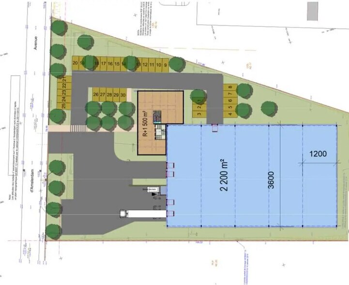 Office in Saint-Laurent-de-Mure for lease - Site Plan - Image 2 of 3