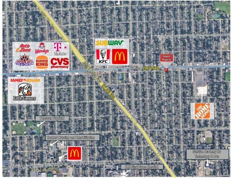 13031 W 7 Mile Rd, Detroit, MI for sale - Aerial - Image 3 of 3